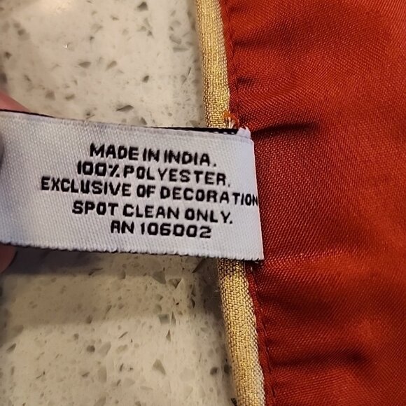 Nicole Miller Orange Gold Centerpiece Table Runner Fall Thanksgiving 70” x 16” - Picture 4 of 4